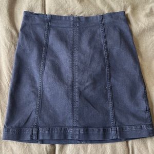 Free People washed black denim skirt